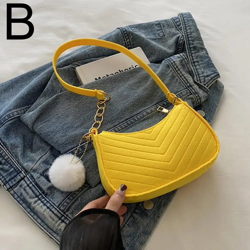 mini sacs à bandoulière en feutre pour femmes, design avancé, sacs à main sous les bras, mini sac de selle