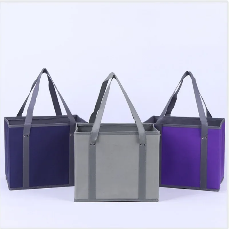 boîte de rangement pliable en tissu non tissé, organisateur à poignées pour la maison/voyage/shopping, conteneur portable pliable pour vêtements