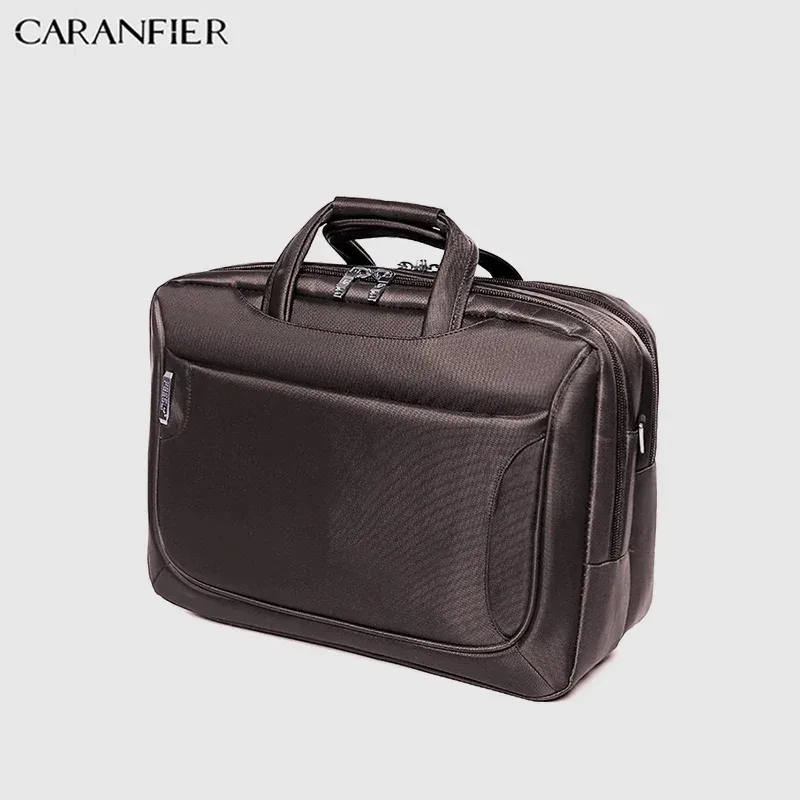 porte documents nylon black grey coffee bande anière poignée supérieure fermeture éclair computer interlayer voyage unisexe