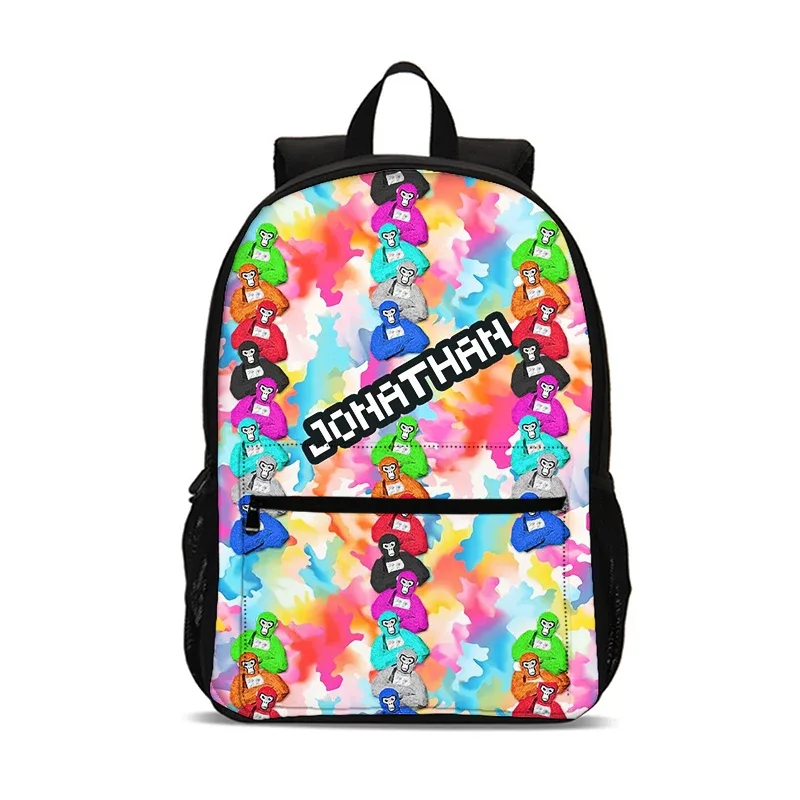 gorilla tag enfants mochila 47 cm/18.5 pouces grande capacité sac à dos gorilla tag fournitures scolaires sac d'école pour garçons filles meilleur cadeau