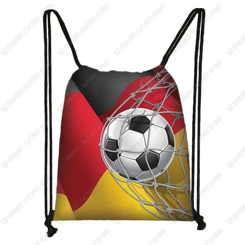 sac dos toile ballon football enflammé licorne colorée feuille orange fond bleu violet gris garçons voyage