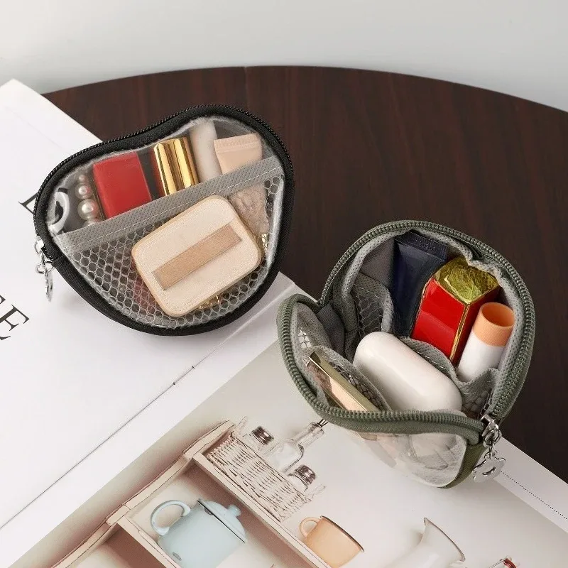 petite trousse de toilette pour sac à main, mini trousse à maquillage, pochette transparente mignonne, organiseur de voyage, étui pour articles de toilette, pochette imperméable avec fermeture éclair