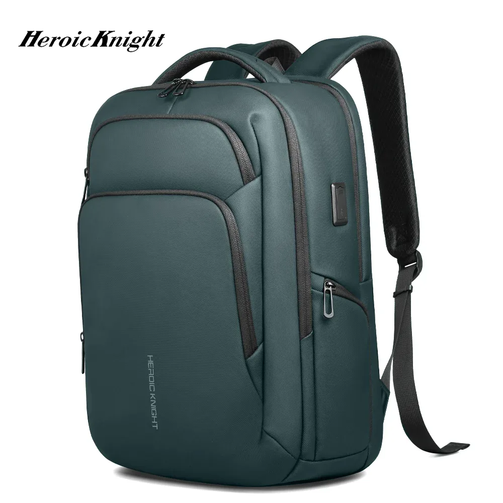 Sac à dos pour ordinateur portable Heroic Knight pour le travail, tissu Oxford imperméable, grande capacité avec charge USB, sac à dos portable pour homme