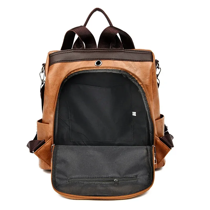 sacs à dos antivol pour femmes, marque célèbre, sac à dos de voyage en cuir pu de bonne qualité, sacs à main à bandoulière de grande capacité pour dames