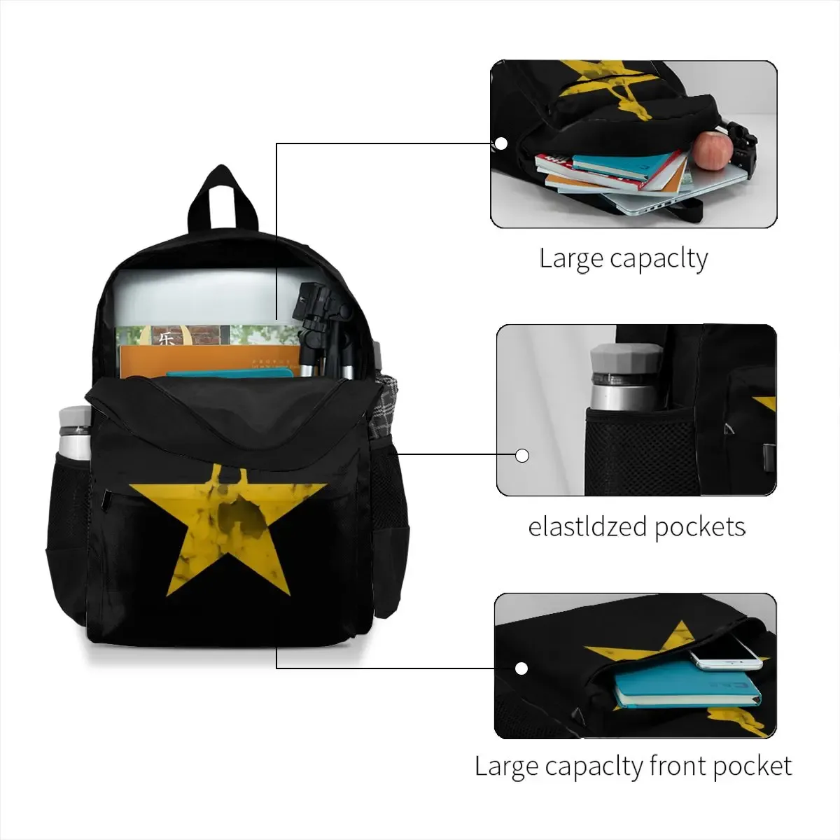 grand sac à dos musical en polyester pour jeune, joli sac de voyage pour jeune