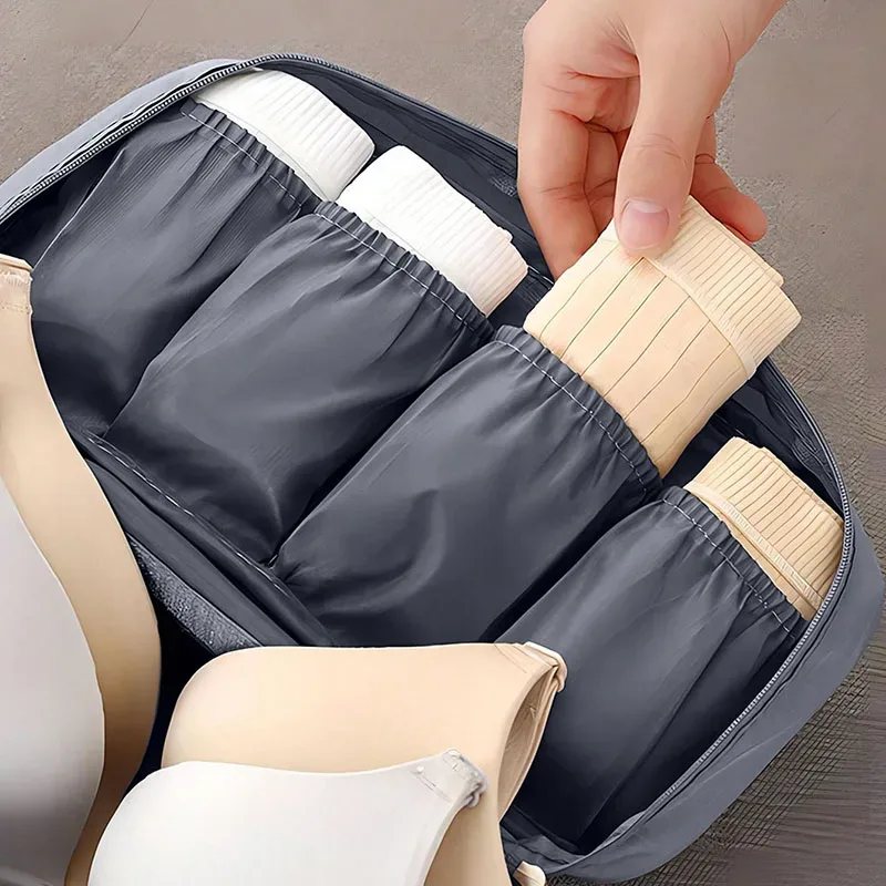 sac de rangement de voyage étanche multi-compartiments pour sous-vêtements, étui portable pour soutien-gorge et chaussettes, pochette de lingerie multi-imprimés pour femmes