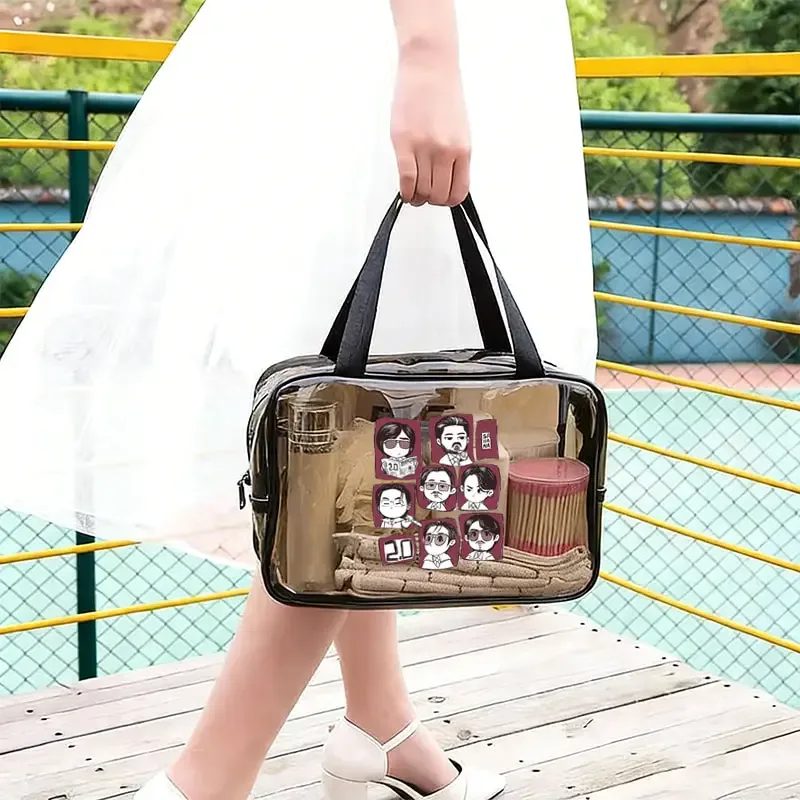 sac fourre-tout transparent en pvc arirang world tour 2026, sac de rangement de voyage transparent pour articles de toilette, trousse de maquillage légère, cadeau pour fans kpop