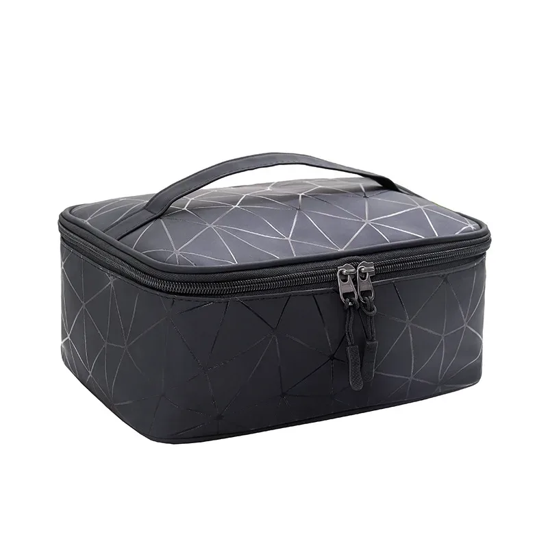 sac de maquillage en pu pour femmes, nouveau design de marque, portable, grande capacité, étanche, sac de rangement pour toilettes de voyage, bx018