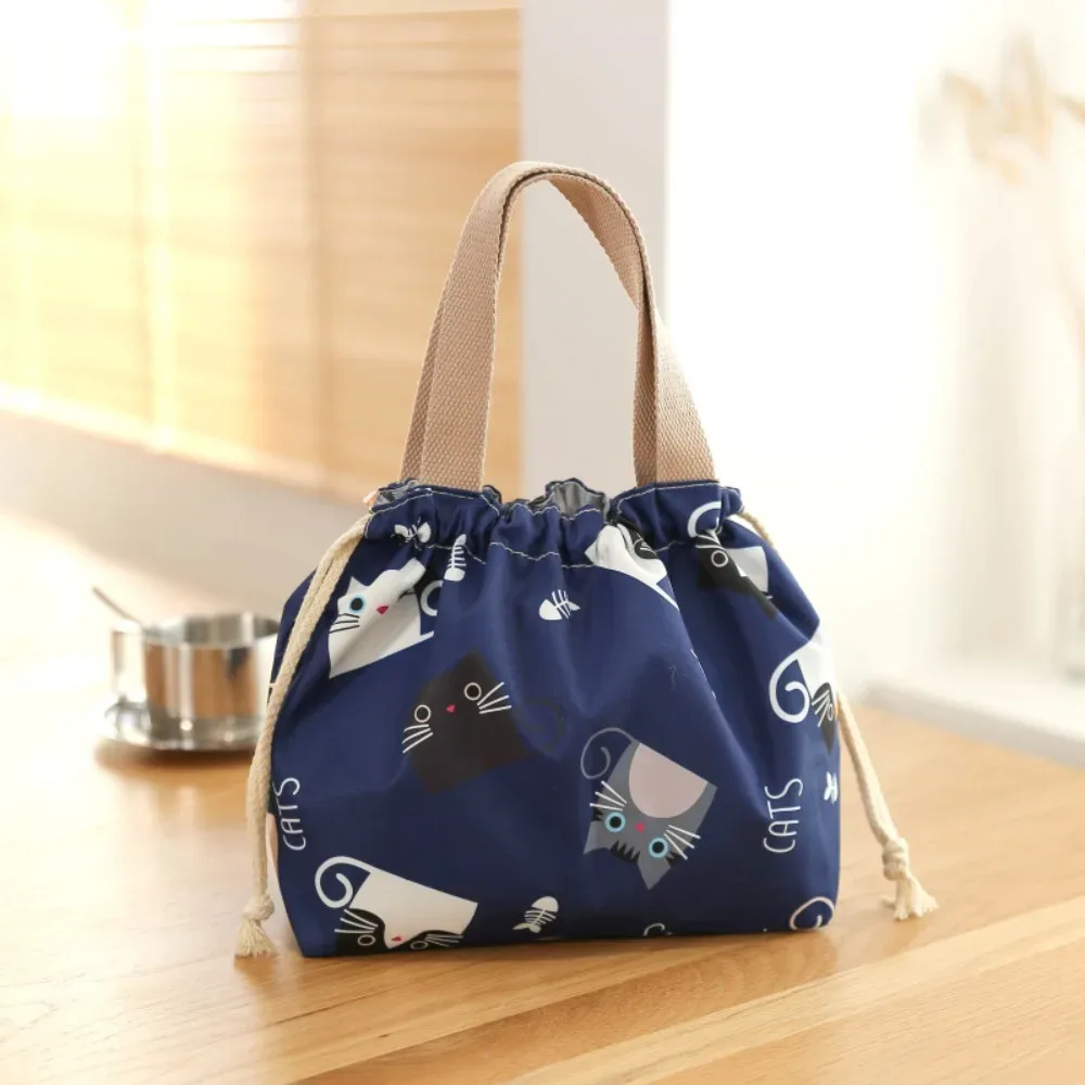 nouveau sac à sangle à cordon en nylon impression de dessin animé sac de repas de stockage mignon sac fourre-tout