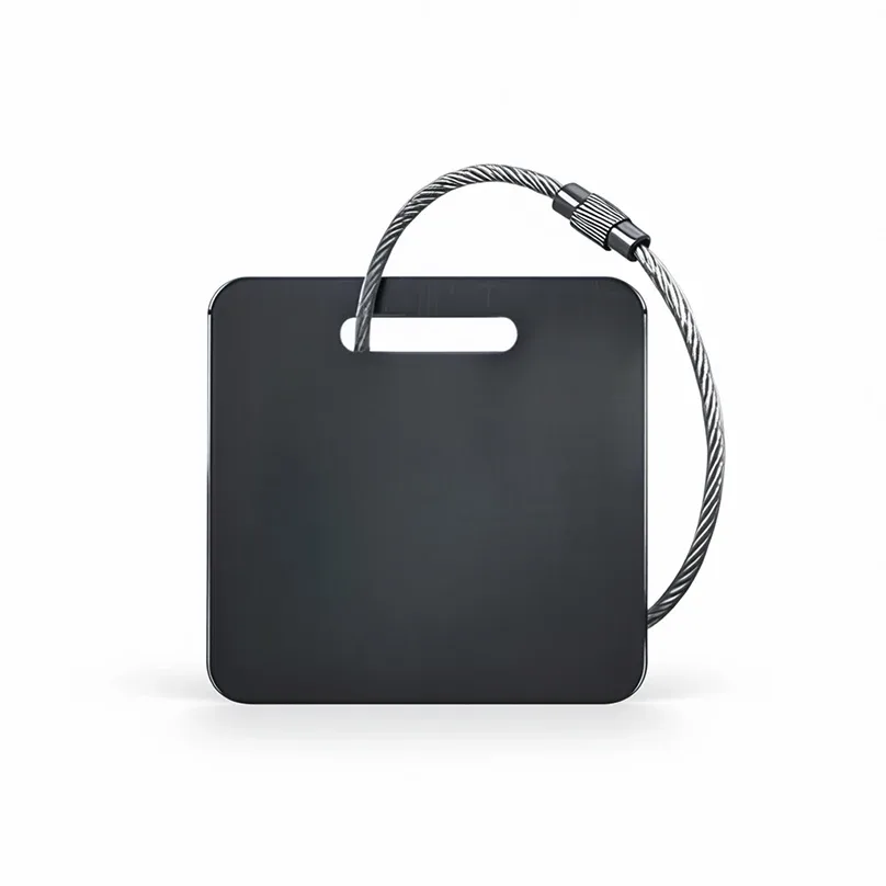 étiquette bagage métal carrée anse métal personnalisable voyage identité sécurité antiperte multicouleur travels accessoire