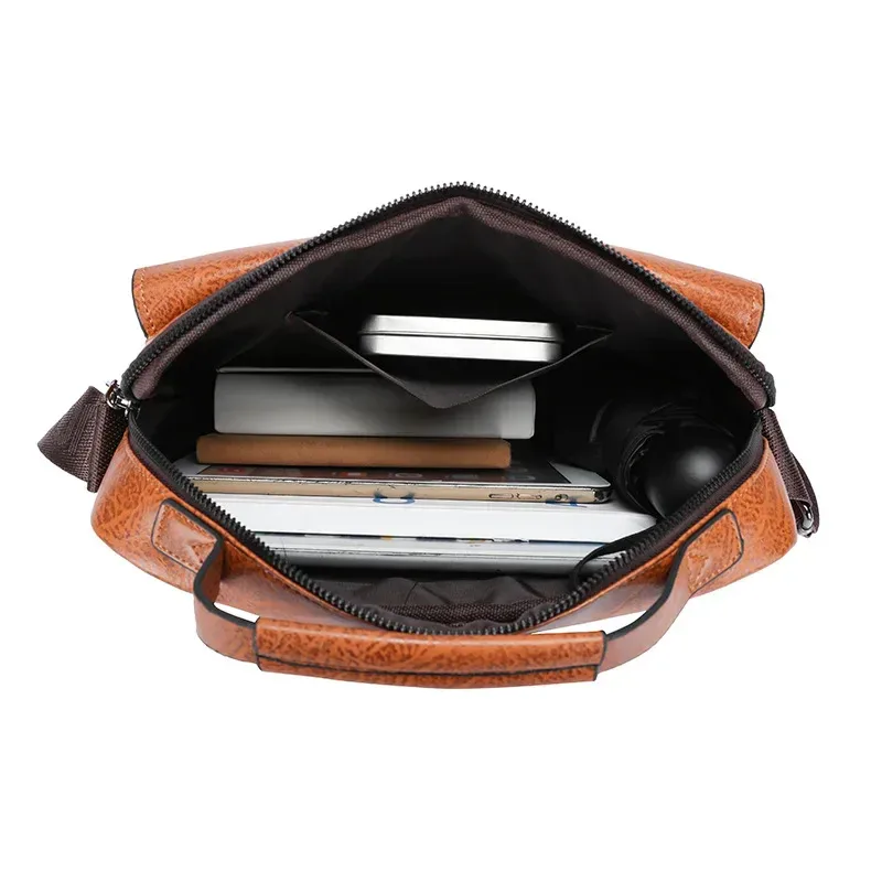 sacs de messager de marque kangourou de luxe hommes en cuir sac à bandoulière décontracté pour hommes marron noir sac à bandoulière d'affaires sac à main masculin