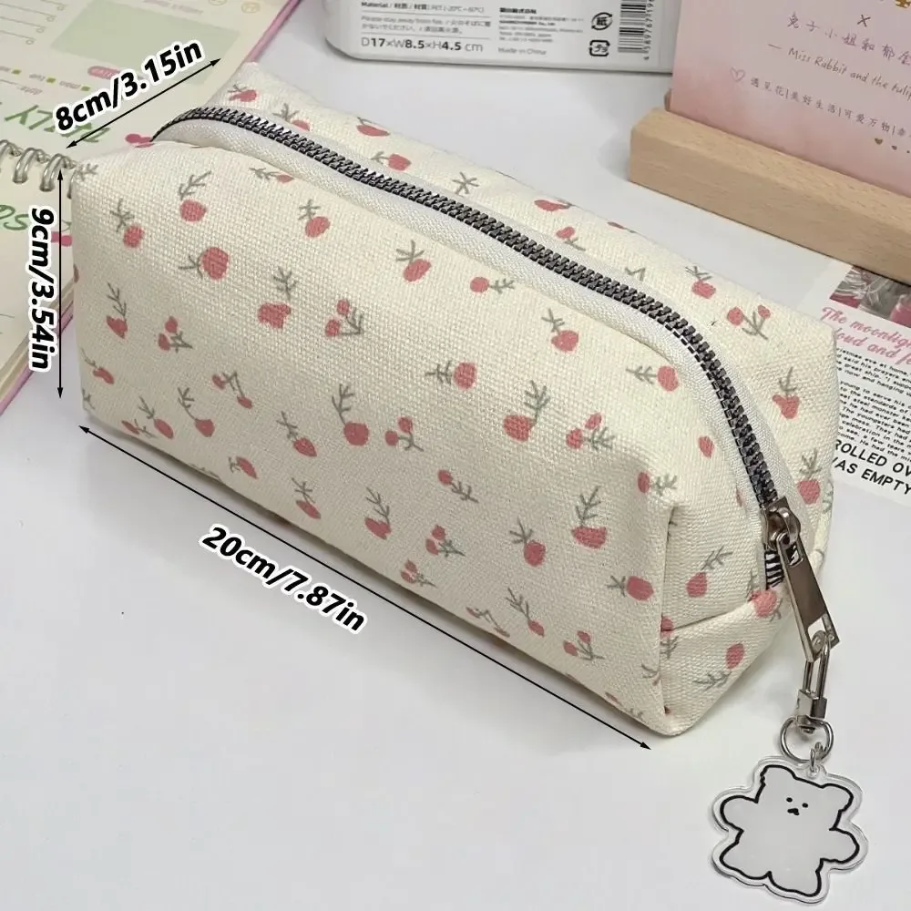 trousse à stylos à motif floral mignon, grande capacité, multifonctionnelle, organisateur de papeterie pour étudiants