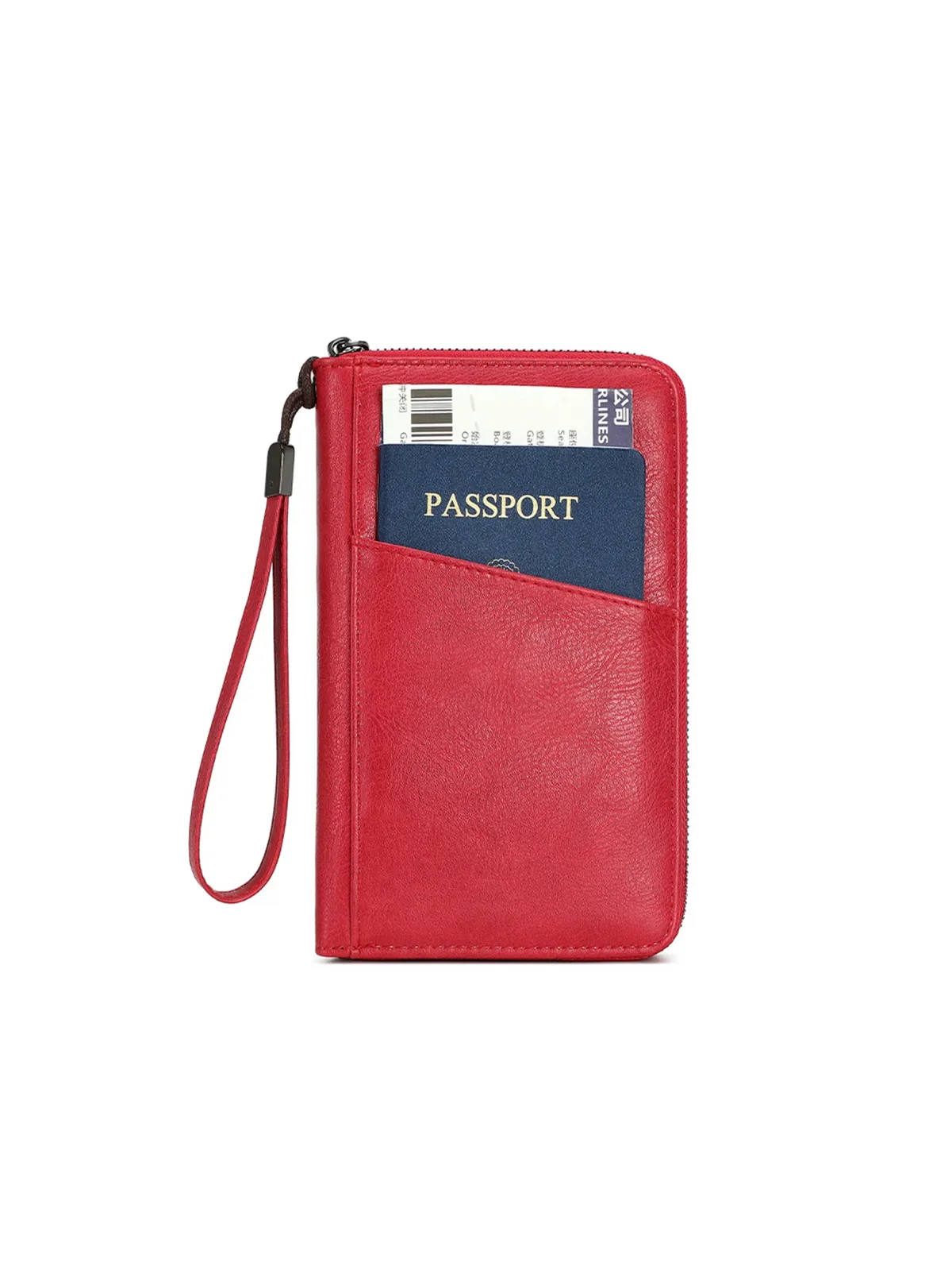 nouveau portefeuille de voyage multifonctionnel en cuir pu pour hommes et femmes, porte-cartes anti-rfid, anti-vol, sac de rangement