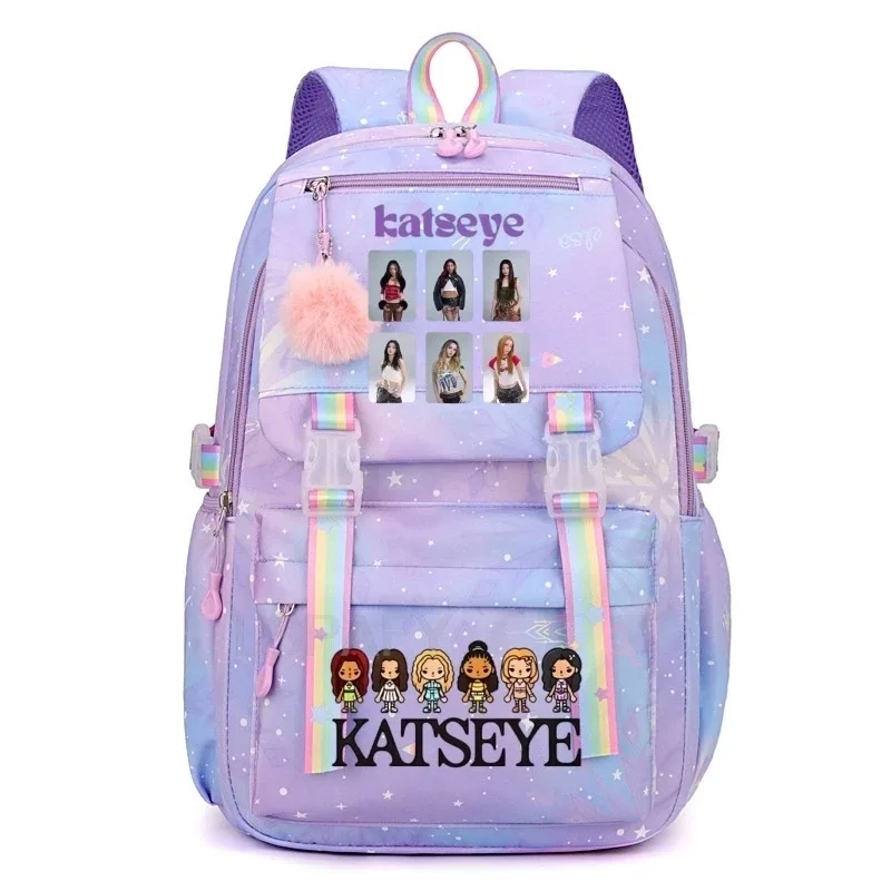 sac à dos kpop katseye pour femmes, sacs d'école multifonctionnels de grande capacité, sac à dos pour adolescents et étudiants, sac de voyage pour fans de mode