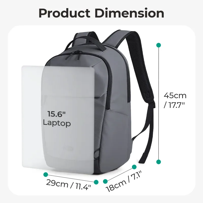 sac dos polyester gris noir format rectangulaire poignée supérieure bandes latérales transport voyage grande capacité usage quotidien étanche