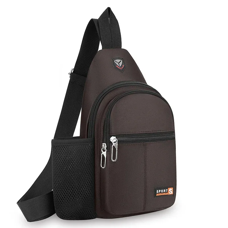 nouveau sac bandoulière imperméable, sac de poitrine tendance, sac multifonctionnel décontracté à une épaule avec porte-gobelet, sac à dos pour homme pour le voyage