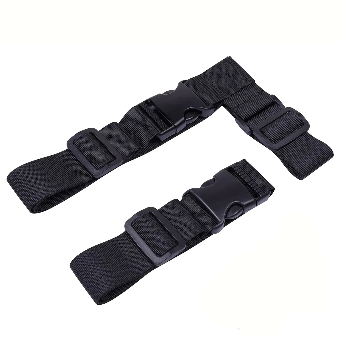 sangle bagage nylon noire réglable boucle amovible ajustement voyage sécurité transport multiple valises fixation