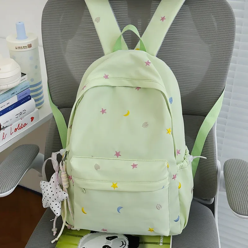 sac à dos y2k mignon et esthétique, léger, idéal pour les voyages, en nylon, décontracté, imperméable, pour adolescentes et étudiantes.