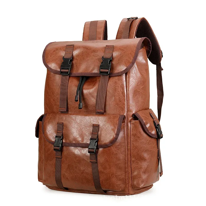 sac à dos décontracté en cuir pu grande capacité, sac à bandoulière double pour étudiants et professionnels, voyages courts, sacoche pour ordinateur portable