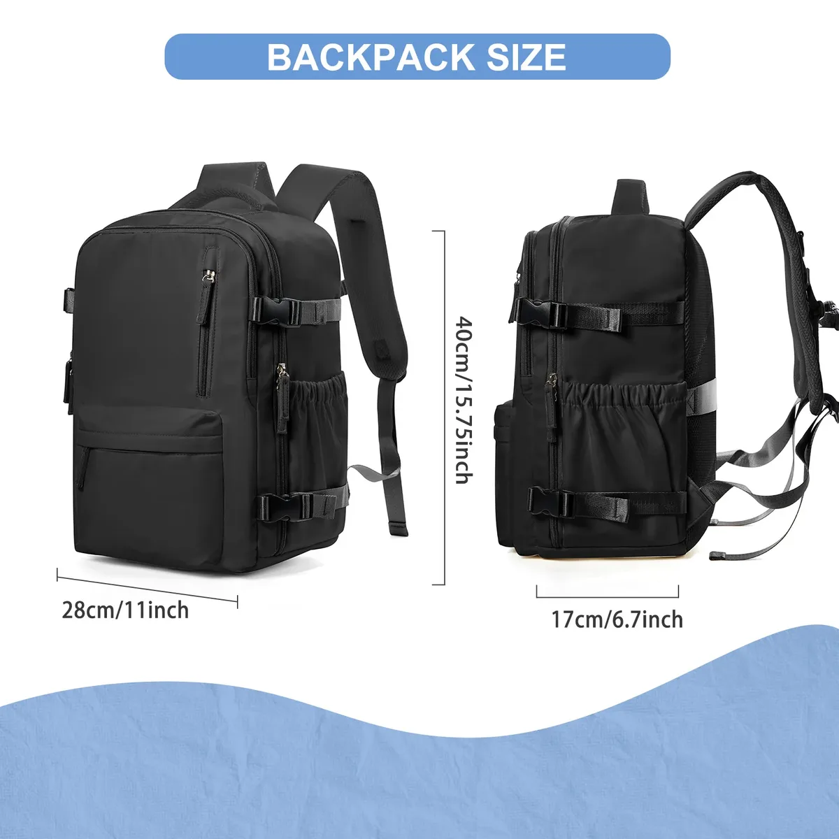 sac à dos de voyage pour avion 40x30x20, sac à dos de cabine wizzair 40x30x20, bagages à main pour hommes et femmes, sacs pour ordinateur portable 15,6 pouces
