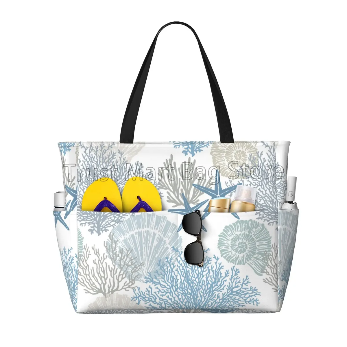grand sac de plage étanche pour femme, lieu d'été sur le thème de l'océan, étoiles de mer, piscine anti-sable, sac fourre-tout pour voyage, vacances, natation