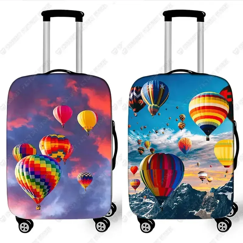 housse de protection pour valise à motif de ballons d'air chaud, housse étanche à la poussière, boîte à tige de traction unisexe, housse de protection élastique pour bagages