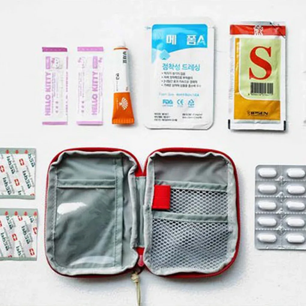 mini sac à médicaments portable mignon, kit de premiers secours, kits d'urgence médicale, organisateur, sac de rangement de pilules médicales domestiques en plein air