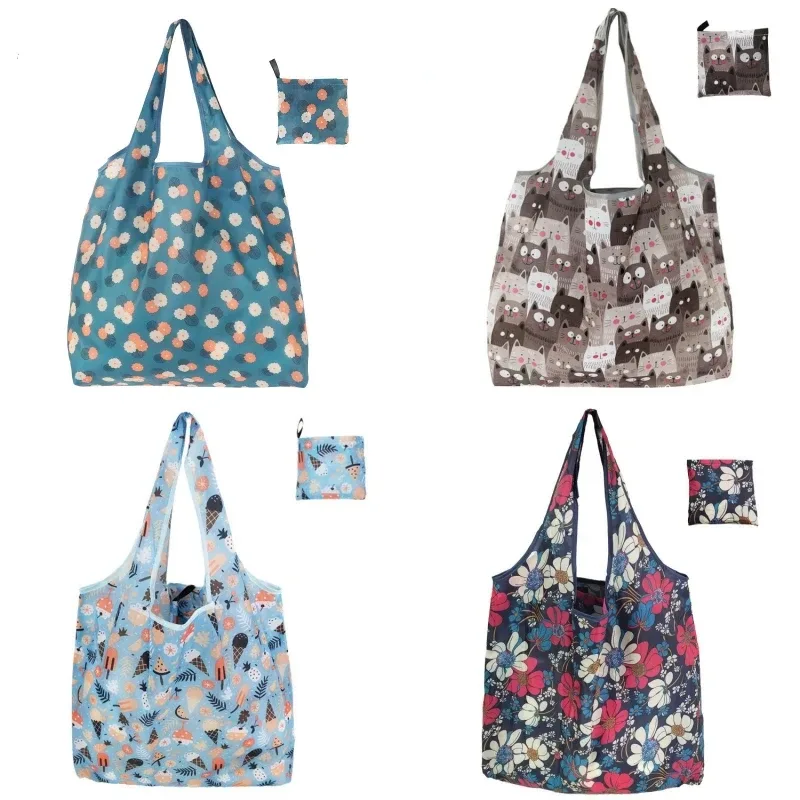 grand sac de courses réutilisable pour femmes, fourre-tout pliable, écologique, réutilisable, pliable, étui d'épicerie, sacs à main, sacs de rangement