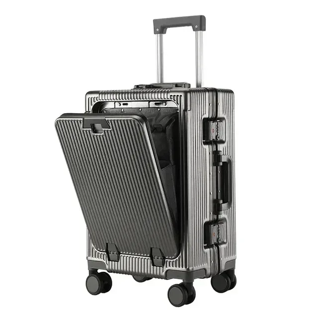 valises de voyage grande capacité 20 pouces, valises multifonctions avec serrure à combinaison, valises à roulettes, ouverture frontale, sac de voyage