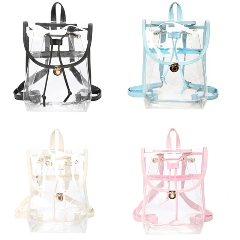 sac à dos transparent en pvc pour femmes, sacoches, à l'école, initié