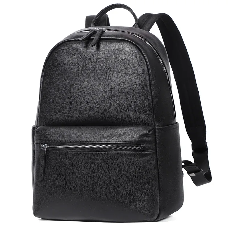 100% en cuir véritable hommes sacs à dos mode véritable cuir naturel étudiant sac à dos garçon de luxe affaires 15.6 pouces sac d'école pour ordinateur portable
