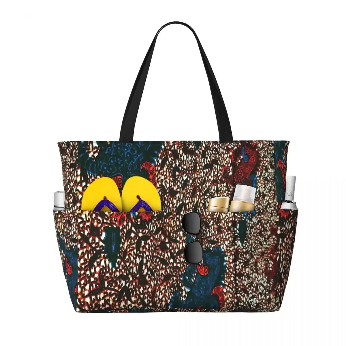 sac fourre-tout personnalisé en tissu kente africain pour femmes, grande capacité, sacs de voyage traditionnels ethniques africains ankara plage salle de sport