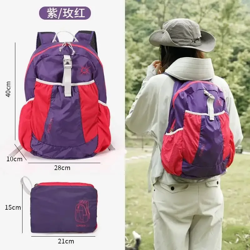 sac dos polyester gris clair rouge vif étoile stylisée pliable compact normcore minimaliste voyage loisir