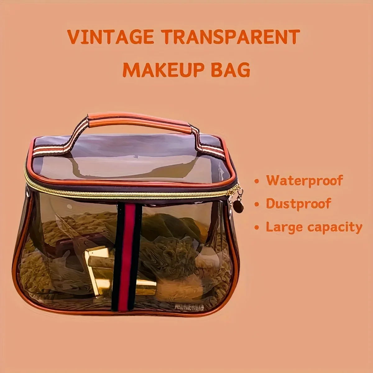 sac de maquillage transparent de grande capacité pour femmes, sac de toilette imperméable pour la salle de sport, sac de voyage portable, boîte de rangement en pvc, forme de boîte, cadeaux
