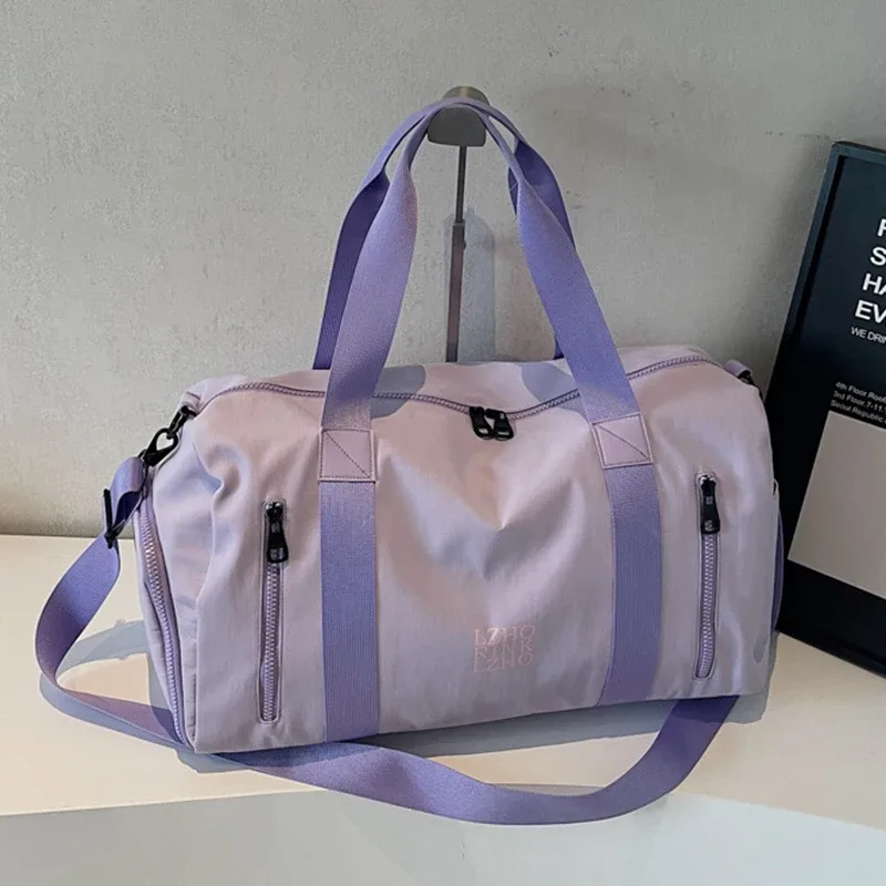 sacs de voyage tendance pour femmes, grande capacité, sac de sport pour hommes, sac de voyage imperméable pour le week-end, sac messager pour femme, compartiment sec et humide
