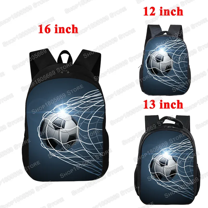 sac à dos imprimé football pour jeunes, cartable d'école, grande capacité, sacs de rangement, sac d'ordinateur, cadeau pour enfants, garçons et bol