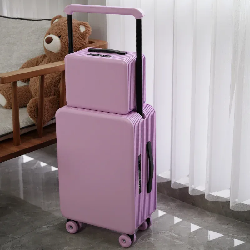 nouvel ensemble de bagages 2026 à poignée large, valise à roulettes avec boîte à maquillage, robuste et durable, pour voyages