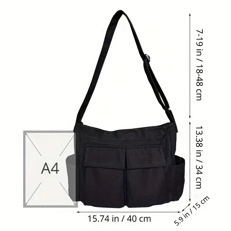 sac à bandoulière en toile pour vêtements de travail, grande capacité, sac messager rétro, nouveau sac messager pour étudiants