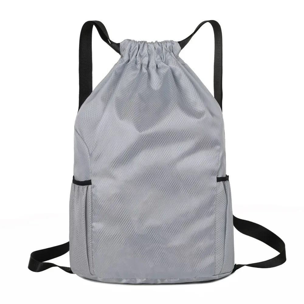 sac à dos léger de haute qualité avec cordon de serrage, imperméable, couleur unie, sac de sport, résistant à l'usure, sac de fitness pour l'extérieur