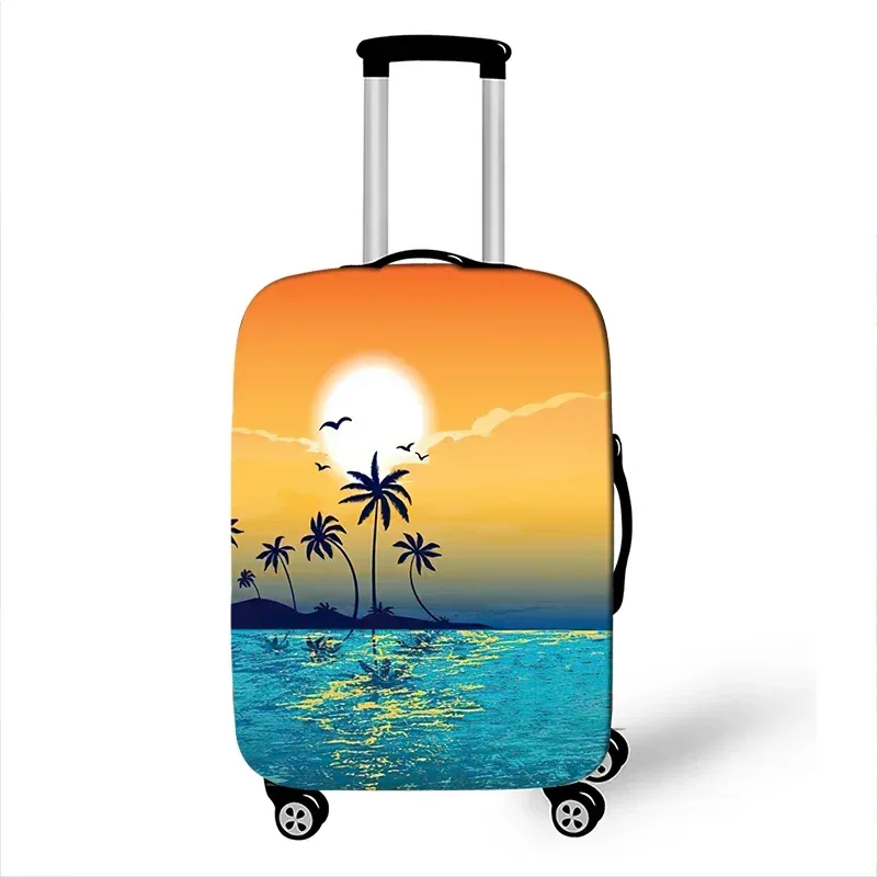 arbre hawaïen plage impression housse de bagage coucher de soleil noix de coco femmes hommes valise de voyage housses de protection horus boîtier de chariot couverture cadeau