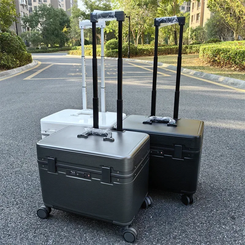 valise de voyage à ouverture supérieure 18/20 pouces, boîtier de chariot d'embarquement avec cadre en alliage d'aluminium, bagages roulants pc + matériau abs
