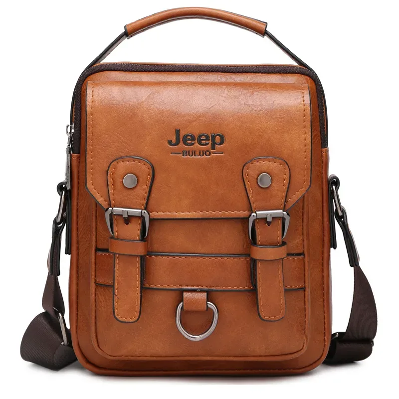 sacs pour hommes de marque jeep, sacs à bandoulière en cuir de haute qualité, marron et noir, pour affaires et loisirs, sacs à main pour ipad de 7.9 pouces