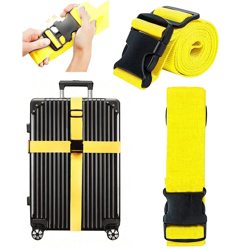 nouveau sangles de bagage droites pour valise, ceinture de bagage avec boucle de déverrouillage réglable, accessoire de voyage facilement identifiable