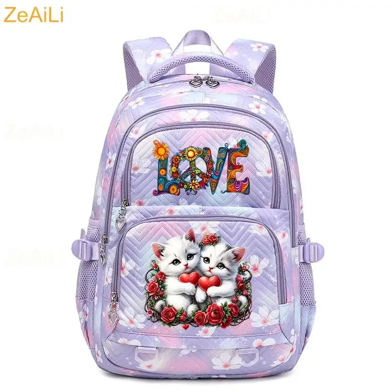 sac à dos imperméable pour femmes, motif libellule et floral, sac de voyage pour adolescentes, cartable pour adolescentes, mochila