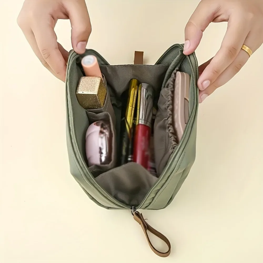 nouveau sac à cosmétiques portable pour femmes, sacs de maquillage de couleur unie, pochette pour pièces de monnaie, trousse de toilette, étui de rangement de maquillage étanche, sacs de rangement