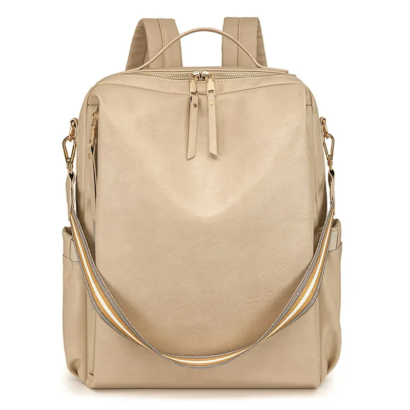sac à dos rétro unisexe en pu, sac pour ordinateur portable multifonctionnel à la mode pour femmes et hommes