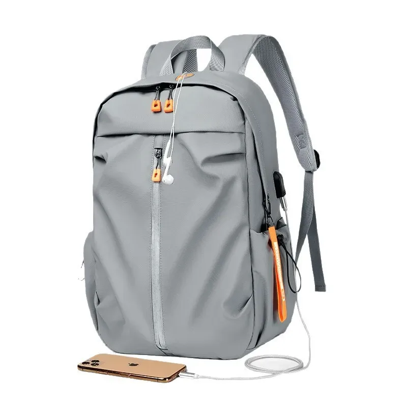sac dos oxford université coton bio imperméable gris noir orange voyage grande capacité bandoulière arquée jacquard fil