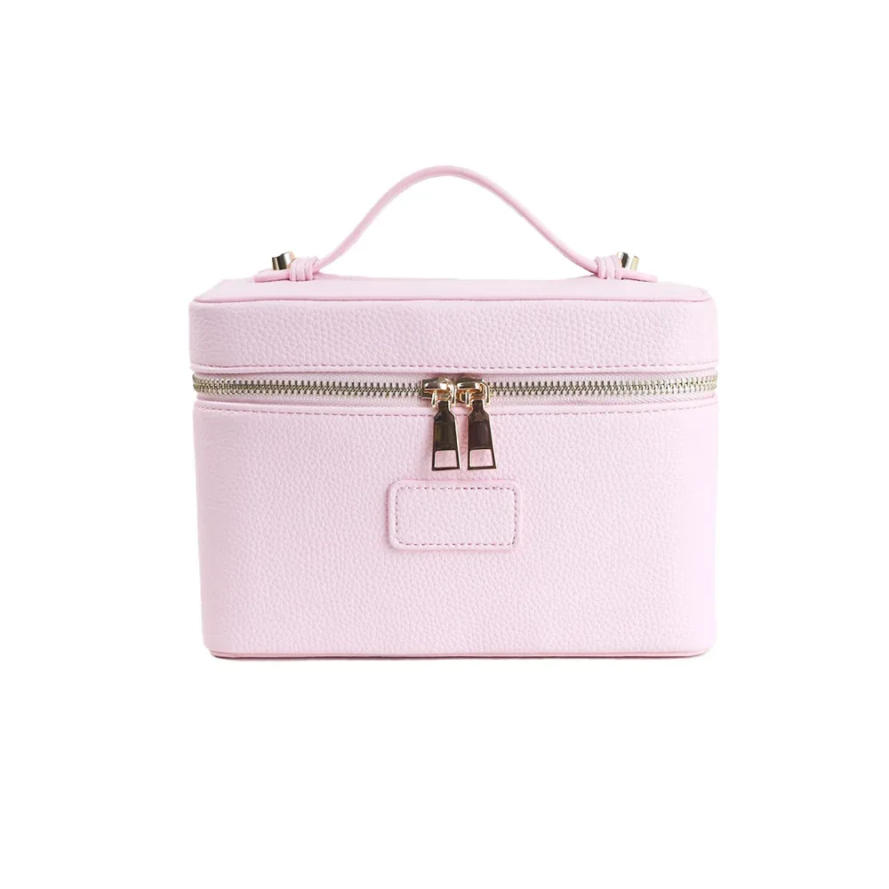 nouvelle trousse de voyage portable en cuir pu grande capacité pour femmes, trousse de maquillage et cosmétiques personnalisable avec logo