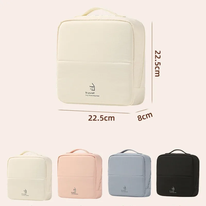 la trousse de maquillage structurée en taslan est un indispensable de voyage pour la femme sophistiquée, fabriquée en tissu taslan, elle n'est pas facile à nettoyer.