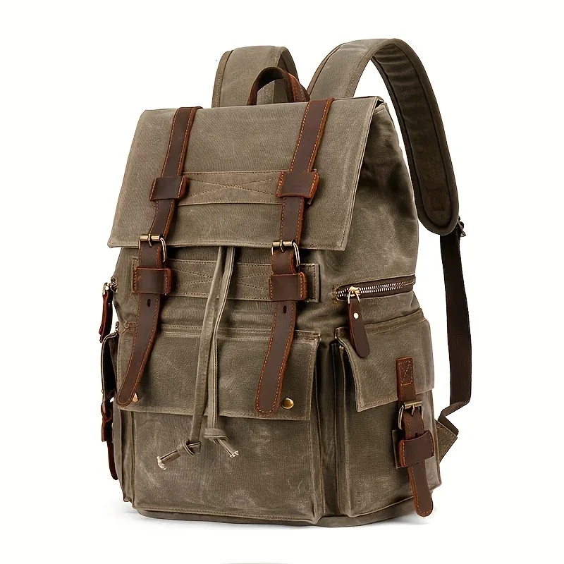 sac à dos en toile vintage sac à dos en toile de cuir sac à dos fourre-tout pour ordinateur portable 15 pouces sacoche academy sac de randonnée à bandoulière